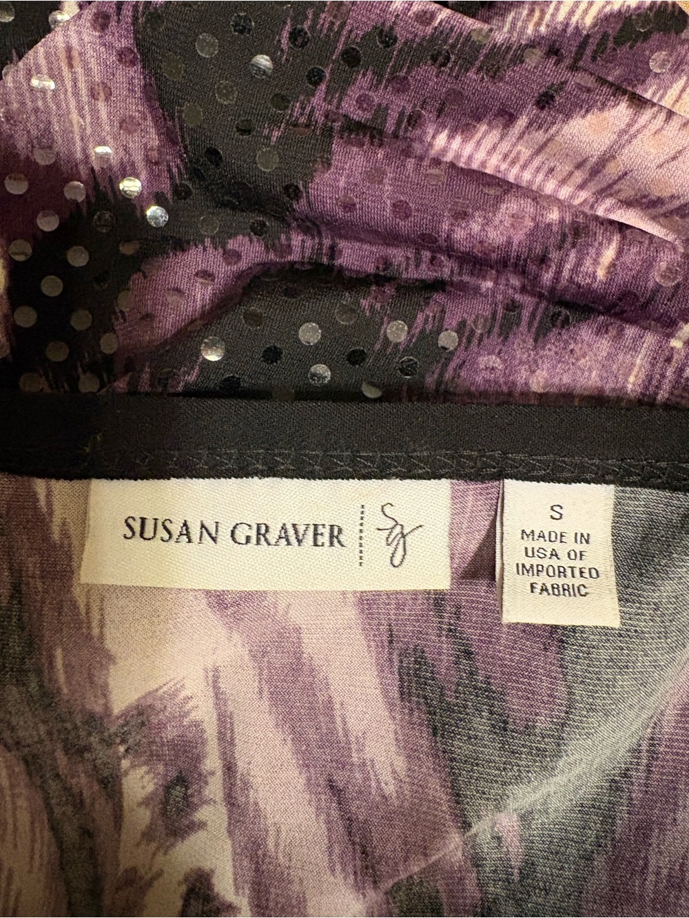 Susan Graver Purple Animal-Print V-Neck Tunic - Picture 6 of 6